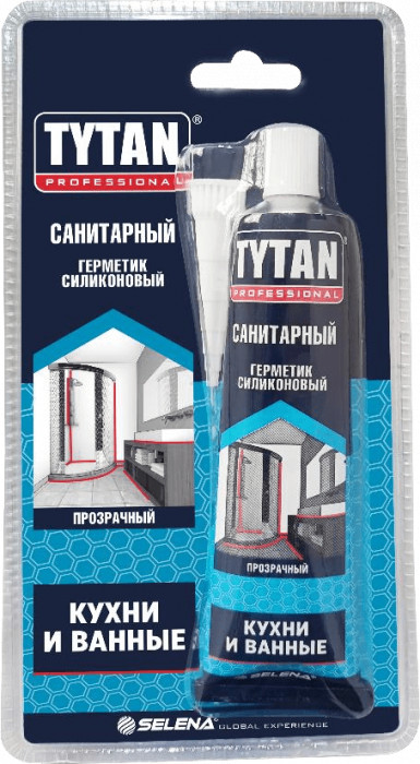 Герметик силиконовый санитарный прозрачный (17649) ТИТАН ПРОФ (85мл)