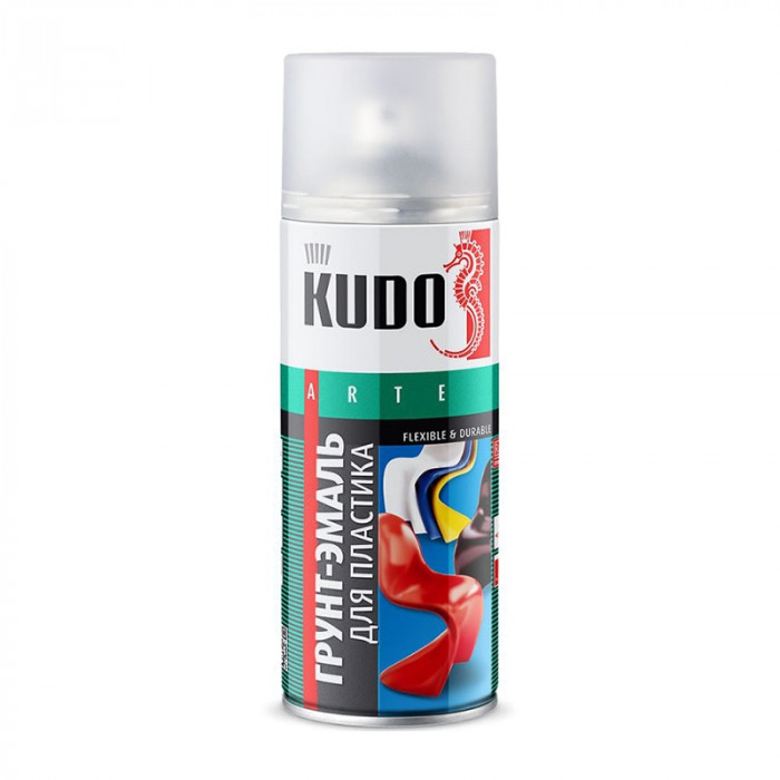 Грунт-эмаль аэрозольная для пластика графит КУДО KU-6004 (0,52л)