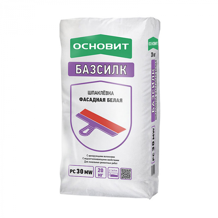 Шпатлевка цементная ОСНОВИТ БЕЛСИЛК PC32 W 20 кг