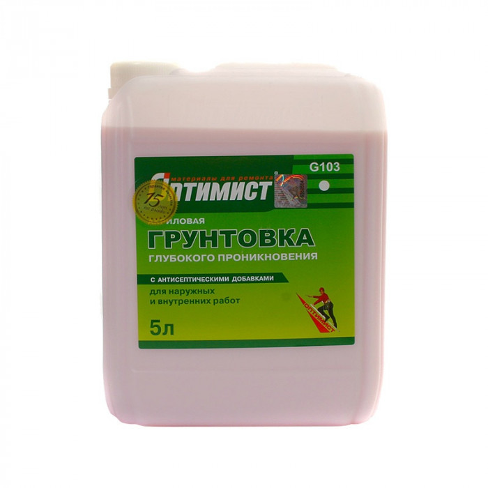 Грунтовка глубокого проникновения для внутр. и наруж. работ ОПТИМИСТ G103 (5л)