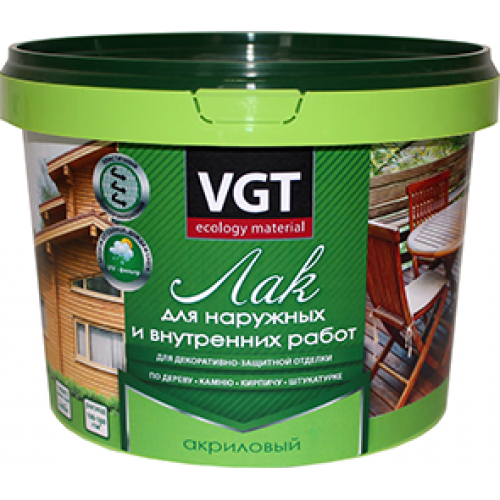 Лак акриловый бесцветный матовый ВГТ (9кг)